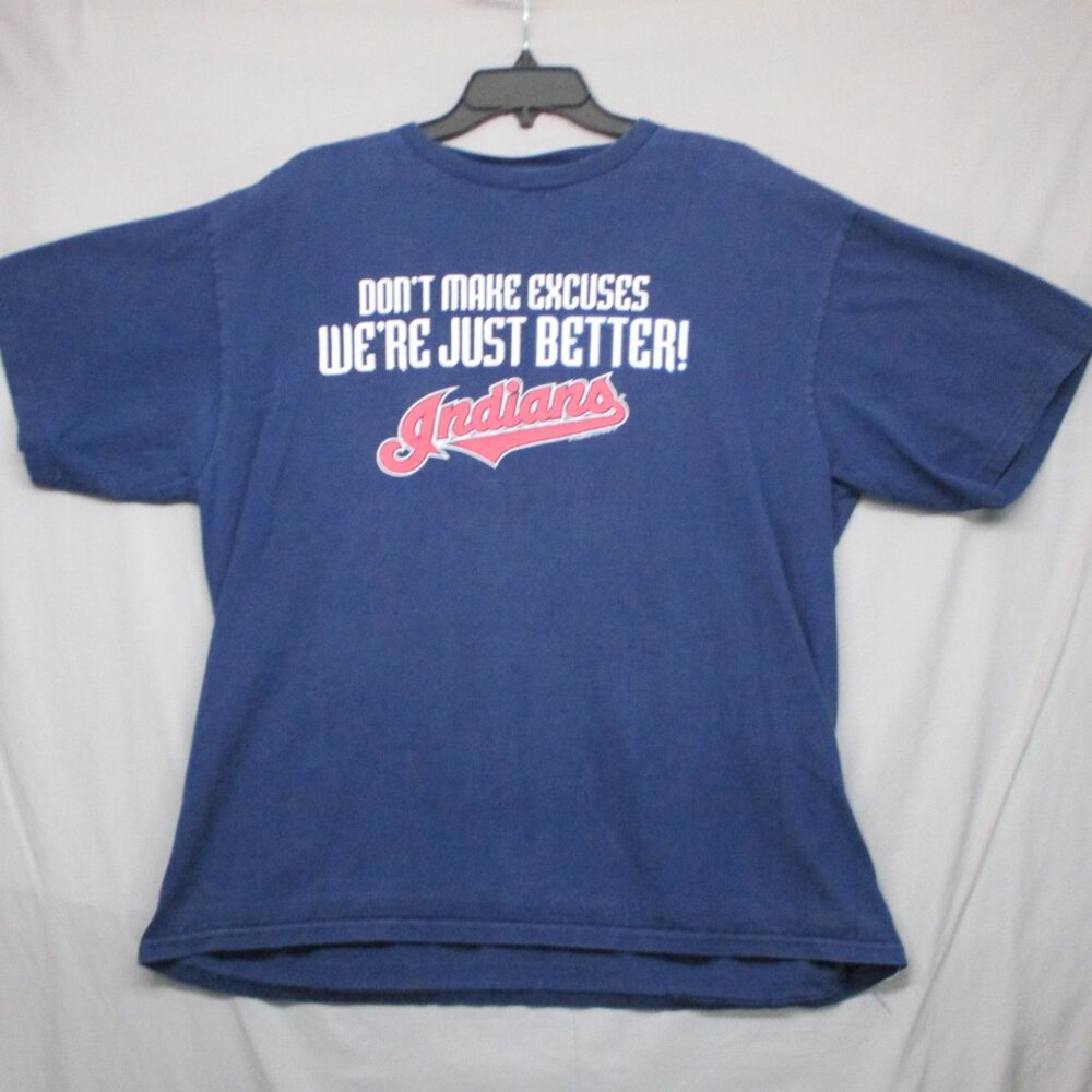 Vintage‎ Genuine Merchandise Indians Graphic Print T-Shirt Blue Men Size | XL